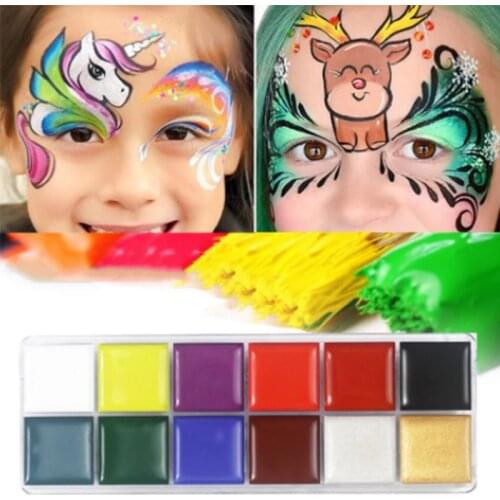 12 Colors Non Toxic Face Body Paint Kit Art Painting Body Safe Water Paint Oil Tattoo Makeup Cosmetic Body Painting for Party