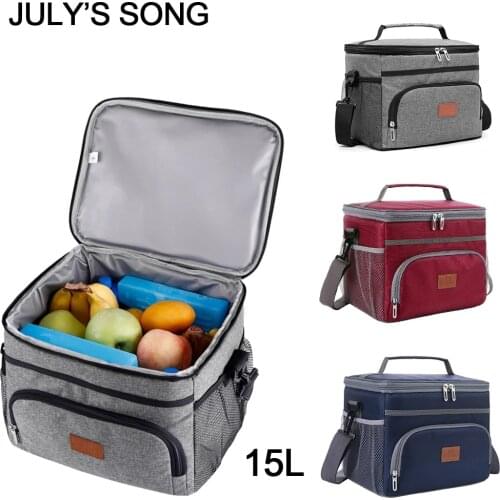 15L Large Capacity Cooler Bag Portable Leak Proof Insulated Thermal Handbag Warm Pack Outdoor Food Beverage Storage Picnic Tote