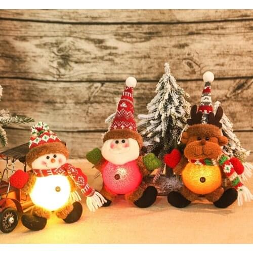 2022 Creative LED Elk Doll Night Light Decorative Cute Snowman Christmas Decorations New Year Gift Home Decor Ornaments Navidad