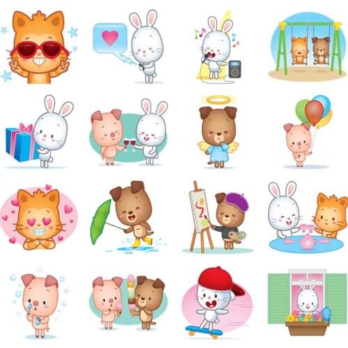 23 PCS Cartoon animal piggy puppy sticker paper scrapbooking DIY projects/photo album/card making crafts \Sticker