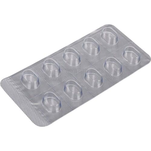 1000 pcs/ carton, Blister Packing Sheet for 9*5.5*4mm Tablets with 10 holes