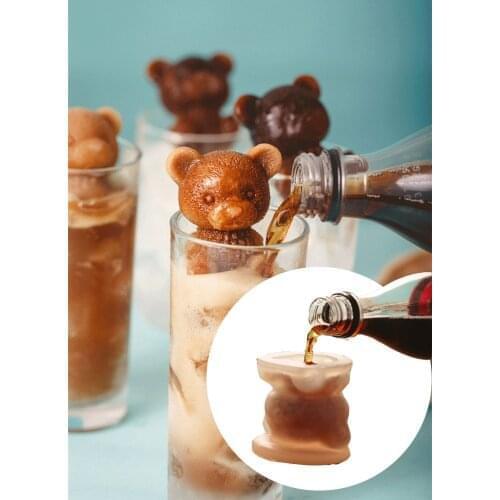 3D Ice Cube Maker Little bear dog Shape Tray Ice Cream Tool Teddy Bear DIY Kitchen Frozen Mold Wedding drink Decorating Tools