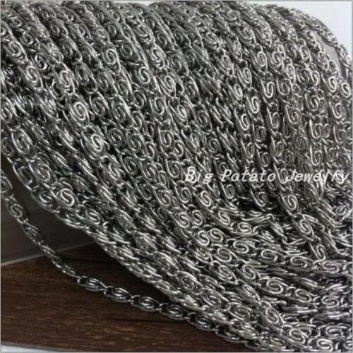 5M/10M Normal Wholesale 5mm Strong Fashion Stainless Steel Silver Color Chain DIY Jewelry Finding For Pendant,High Quality