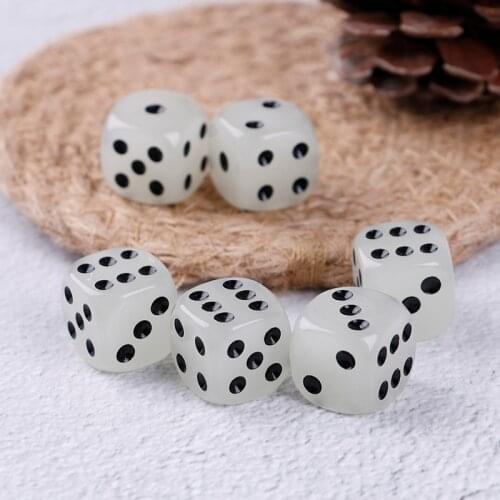 6PCS 6 Side Night Bar KTV Entertainment Game Dice Glow in the Dark Dice Cubes16mm Night Light luminous Toy Fun Board Game