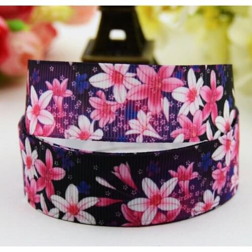 22mm 25mm 38mm 75mm Ruban satin Flowers Cartoon printed Grosgrain Ribbon Hair Accessories party decoration 10 Yards X-01007