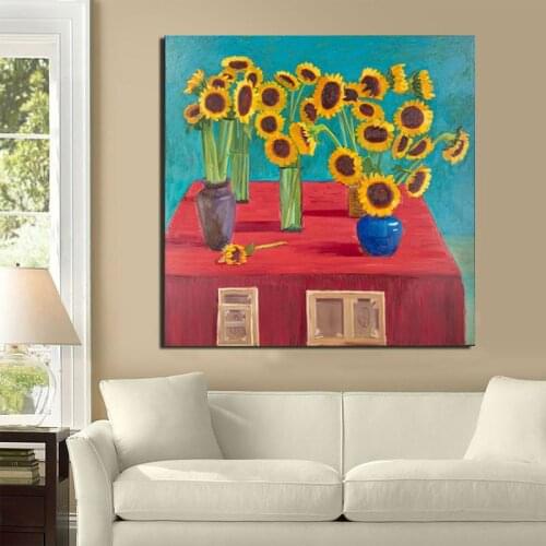 David Hockney Sunflower Wall Art Canvas Posters And Prints Canvas Painting Decorative Pictures For Office Living Room Home Decor