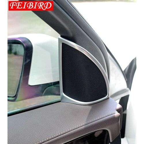 For Mercedes Benz GLC X253 2016 2017 2018 Inner Window Pillar A Stereo Speaker Triangle Cover Trim ABS MATTE CARBON FIBER STYLE
