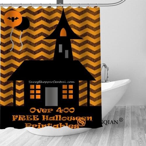 Hot Custom Halloween Sleepy Hollow Shower Curtains Polyester Bathroom Curtains With Hook Bath Curtain Bathroom Decor