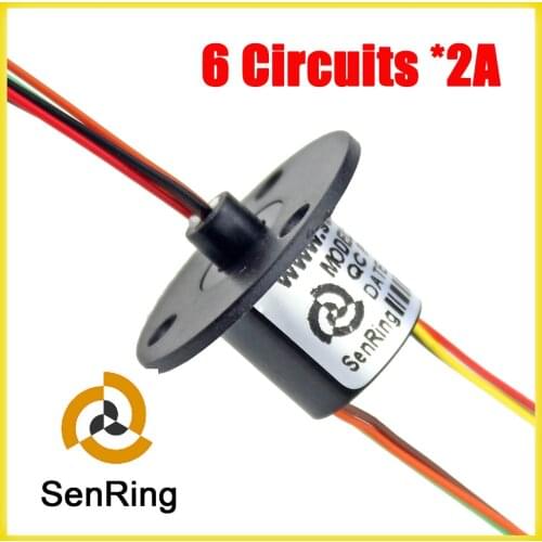 Capsule Slip ring OD 12.5mm 6 wires for CCTV systems, medical equipment, robotics