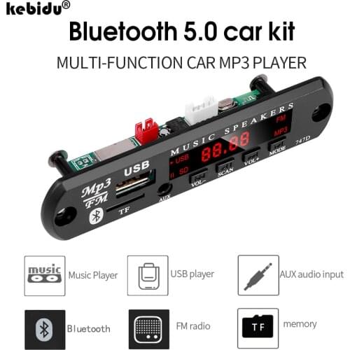 Kebidu MP3 WMA Decoder Board USB FM TF Radio Wireless Bluetooth Audio Module For Car MP3 Accessories MP3 Player DC 12V 5V