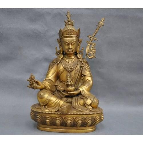 China bronce Tibet Lotus nació gurú estatua de Buda de Padmasambhava