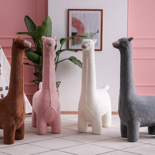Creative Home Large Alpaca Animal Footstool Shopping Mall Decoration Footstool Childrens Living Room Cartoon Animal Seat