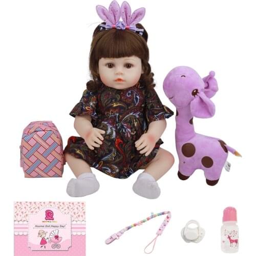 Lovely Reborn Baby Doll 48 CM Silicone Full Body Realistic Princess 18 Inch Newborn Doll For Kid Birthday Gift Child Shower Toy