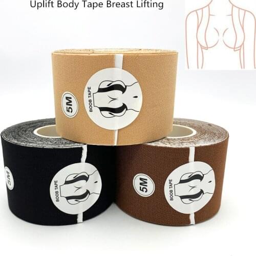 6cm Wide 5M/Roll Breast Lift Tape Boobtape Bra Nipple Cover Women Breathable Safe Invisible Silicone Boob Tape Black Brown Nude