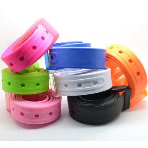 2021 Fashion Silicone Belt for Men and Women Candy Color Apparel Accessories Iron-free Belt Smooth Buckle Adjustable Belts
