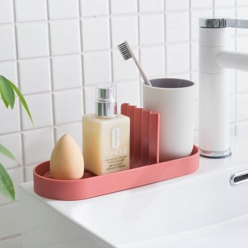 Desktop Bathroom Shelf Storage Rack Organizer For Kitchen Drain Rag Rack Soap Cosmetic Storage Household Bathroom Accessories