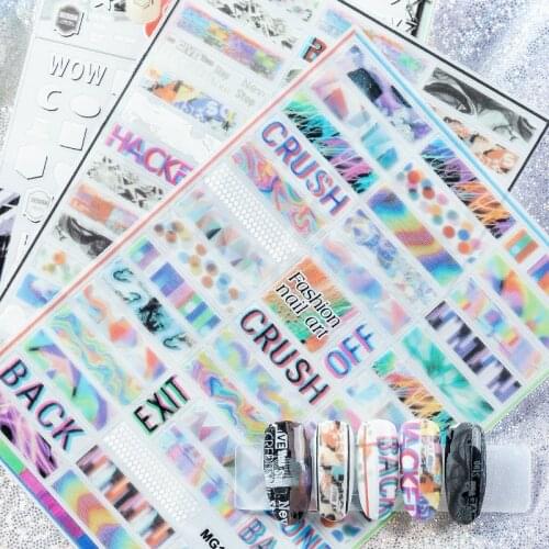 Newest WG-0305 3d nail stickers Japan style nail decals back glue DIY decorations tools for nail wraps