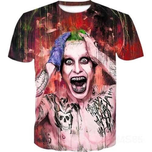 The new 2020 funny clown T-shirt summer short-sleeved hip hop 3DT shirt stylish men and women casual T-shirt top