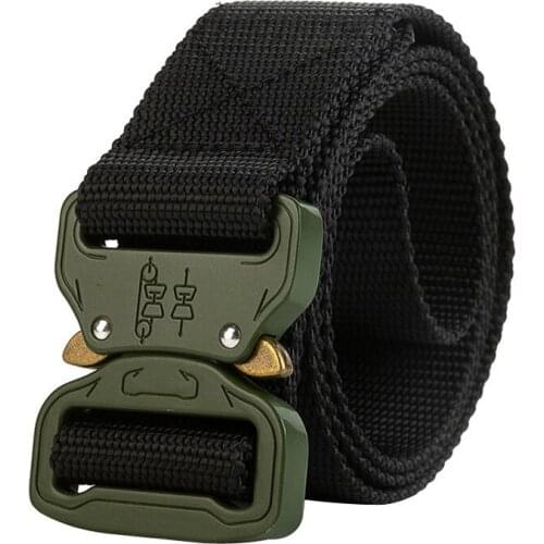 New Men belt Solid Color Nylon Imsert Buckle Men belt Outdoor weaving multifunctional tactical sports youth student belt