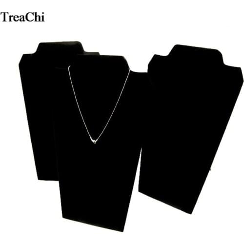 Wholesale Large Pendant Chain Jewelry Display Organizer Rack Black Velvet Necklace Easel Showcase Necklace Storage Collar Stand