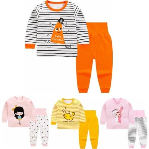 Boys And Girls Autumn Suit Children Pure Cotton Autumn Clothes Autumn Pants Underwear Set Home Clothes