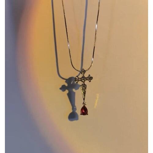 Harajuku Resin Necklace for Women Jewelry Bead Chain Female Symbol Internet Girl Choker Punk Rock Collares Mujer CL58