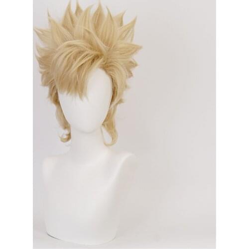 Julius Caesar Zeppeli Wig Light Yellow Anime JOJOs Bizarre Adventure Akatsuki Cosplay Hair Synthetic Cosplay Wig 40cm