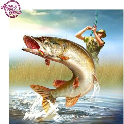 Full square,Diamond Embroidery fishing ,5D,Diamond Painting,Cross Stitch,3D,Diamond Mosaic,Needlework,Crafts,Christmas,Gift