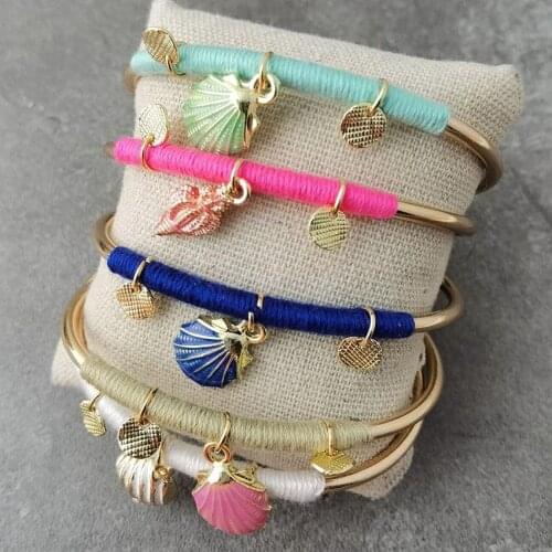 Adjustable Fashion Summer Jewelry Simple Women Alloy Sea Drop Accessories Bracelet Bangle Elegant Bracelet Go to Beach