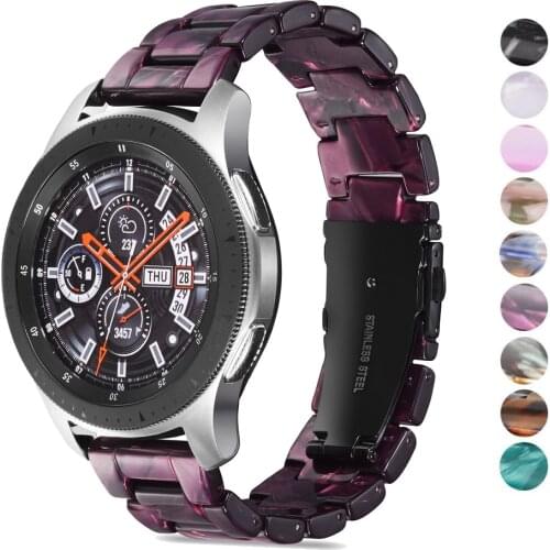 20mm 22mm Resin Watch strap for samsung galaxy 46mm gear s3 band strap correa stainless steel buckle huawei gt watchband