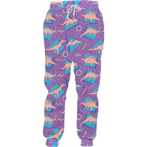 IFPD Unisex Hiphop Casual Sweat Pants Fall Winter Elastic Waist Full Length Jogger Pants 3d Print Dinosaur Sweatpants