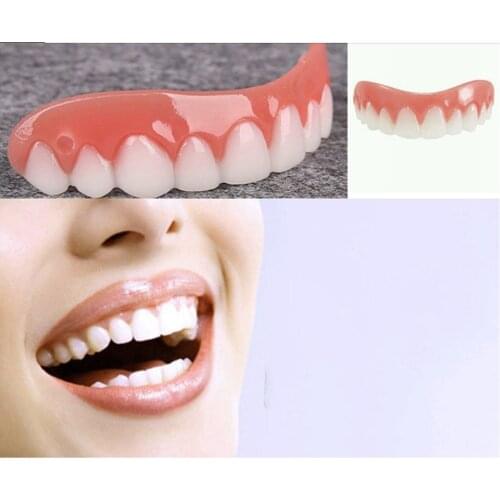 Silicone Simulation Teeth Veneer Smile Perfect Snap Denture Veneer Cosmetic Teeth Cover Whitening Braces