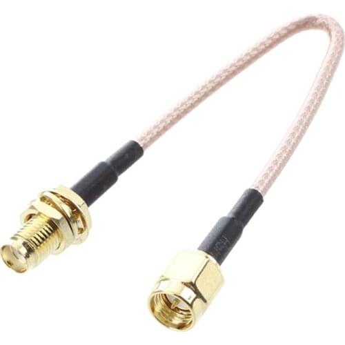 SMA Female SMA Male F / M Antenna Connection Cable Adapter Black + Gold