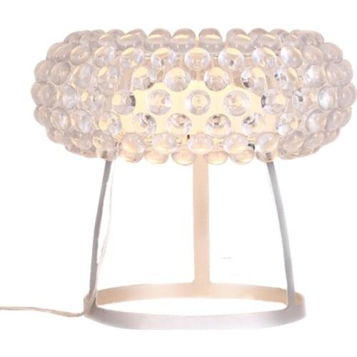 Modern Acrylic bead of sweat Bedroom Table Light Bedsides Semi-Circle Glass Shade Desk Lamp Study Room Decreation Table Lighting