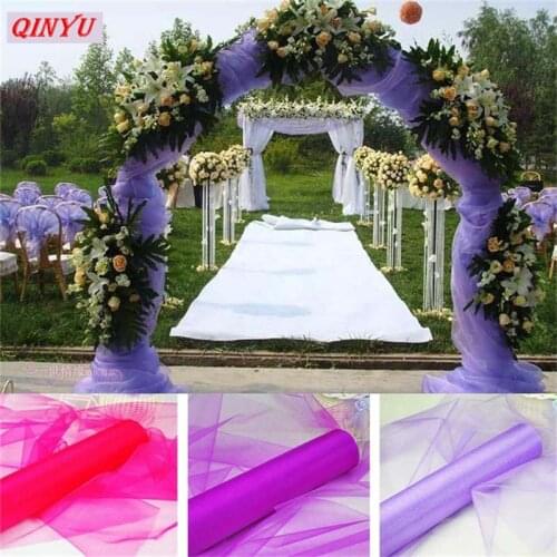 Wedding Decoration 5m/10m Mariage Yarn Tulle Roll Sheer Crystal Organza Fabric Baby Shower Birthday Event Party Supplies 5Z