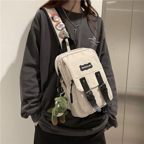 Trend Sporting Nylon Chest Pack Bag Fashion Functional Leisure Travel Cross Body Bag for Teenage Girls Man Shoulder Bags