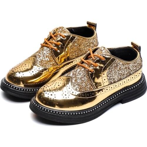 Genuine Leather Children Shoes Boys Fashion School Student Performance Shoes British Laces Etiquette Kids Shoes Casual Soft