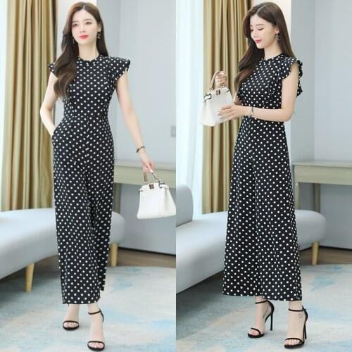 Korean Wide Leg Pants Jumpsuits Straight Elegant Salopette Slim One Piece Pants Rompers Womens Jumpsuit Clothes For Women