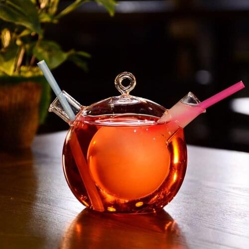 High Capacity Creative Cocktail Vodka Brandy Whiskey Cup Sharing Mugs Transparent Double Tube Glass Personality Barware Club Cup