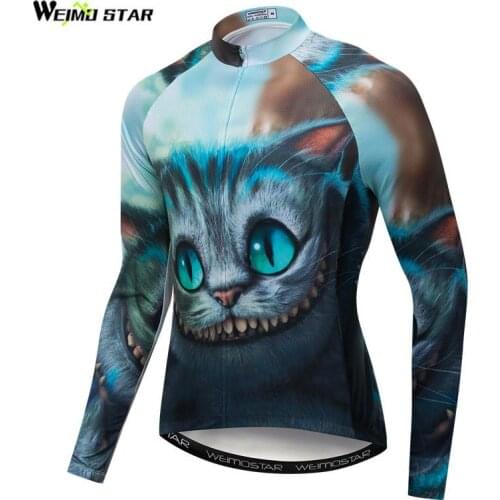 Weimostar Cute Cycling Jersey Autumn Long Sleeve Mountain Bicycle Clothing Maillot Ciclismo 3D Printing Sport MTB Bike Jersey