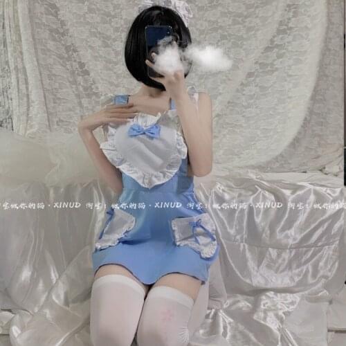 Japanese Sweet Cute Maid Wear Extreme Temptation Sexy Lingerie Nightdress Underwear Hairband Dress Waiter Cosplay Costumes