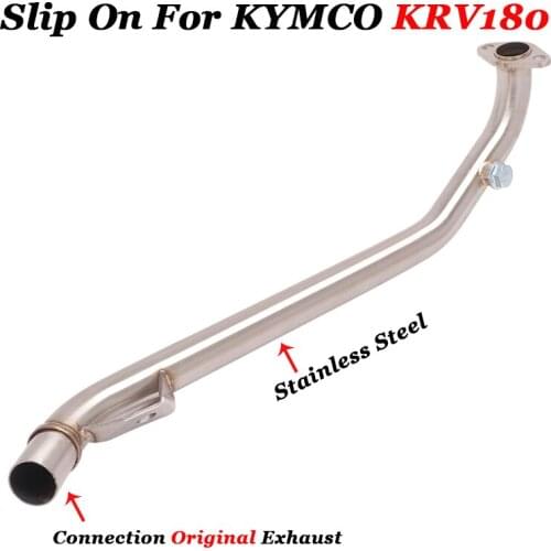 Motorcycle Exhaust Front Middle Link Pipe Delete Catalyst Replace Eliminator Enhanced Connect Original Slip On For KYMCO KRV180
