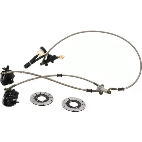 Go Kart Part Hydraulic Front Rear Brake Calipers Pad Assembly System & Brake Disc For 150cc 250cc ATV Quad Dirt Bike Dune Buggy