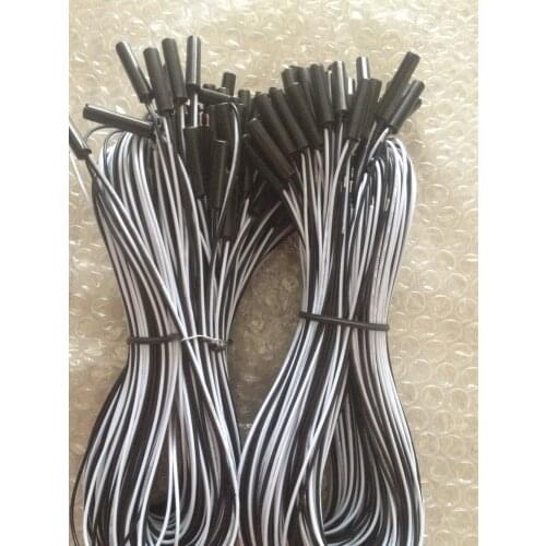 100% RU material magnetic control Reed switch GPS-01 Normally Open waterproof 25mm black and white wire length:70-75cm