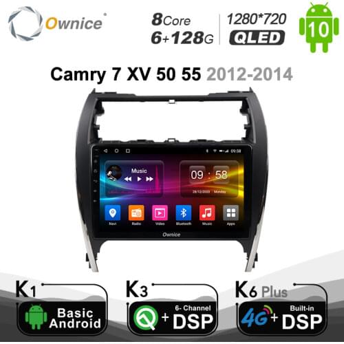 6G+128G 720P Android 10.0 Car radio DVD GPS stereo player for Toyota Camry 7 XV 50 55 2012 - 2014 DSP 4GLTE SPDIF 1280*720