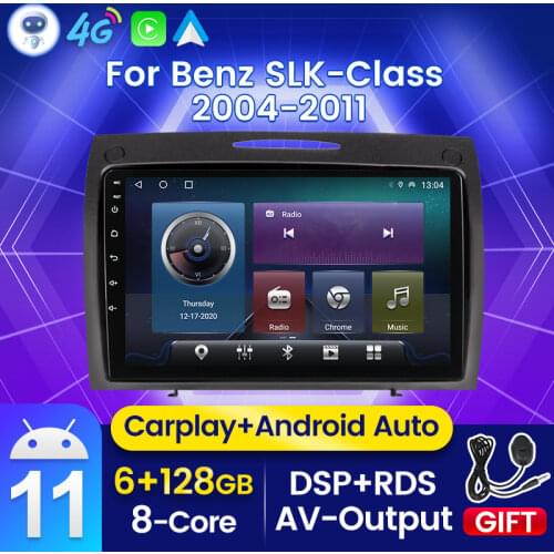 IPS 8CORE Android 11 Car Radio Multimedia Player For Mercedes Benz SLK R171 W171 2004-2011 Stereo GPS Navigation Carplay DSP RDS