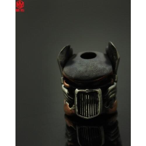 1PC EDC Paracord Beads New Locomotive Car Robot White Copper Retro Copper Umbrella Rope Cord Lanyard Pendants Knife Beads