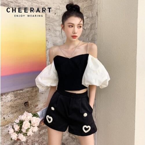 Блузки с открытыми плечами Cheerart China At AliExpress