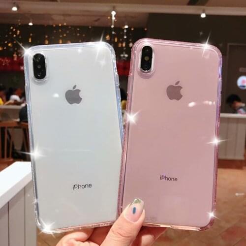 Glitter Diamond Shine Bling Cute Clear Soft TPU Case Cover for Apple Iphone 12 11 X XS MAX XR 10 7 8 6 6s Plus SE 12 MINI Funda