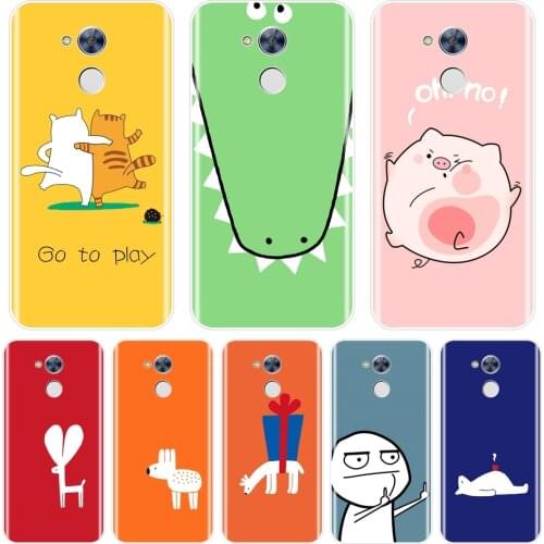 For Huawei Honor 4C 5C 6C 6A Pro Phone Case Silicone Pink Pig Yellow Cat Soft Back Cover For Huawei Honor 6 5A 4X 5X 6X 6A Case